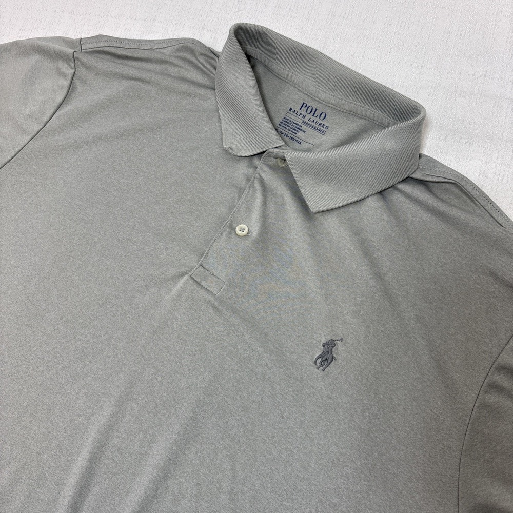Polo Ralph Lauren Performance Polo Shirt Mens Size‎ XL Gray Golf Gray Pony